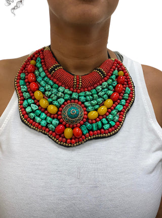 Red & Green African Bib